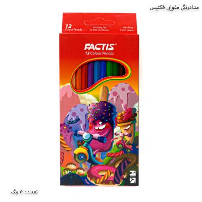 مداد رنگی 12 رنگ مقوایی فکتیس