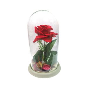 گل رزجاودان  شیشه ای 20 سانتی متری 1