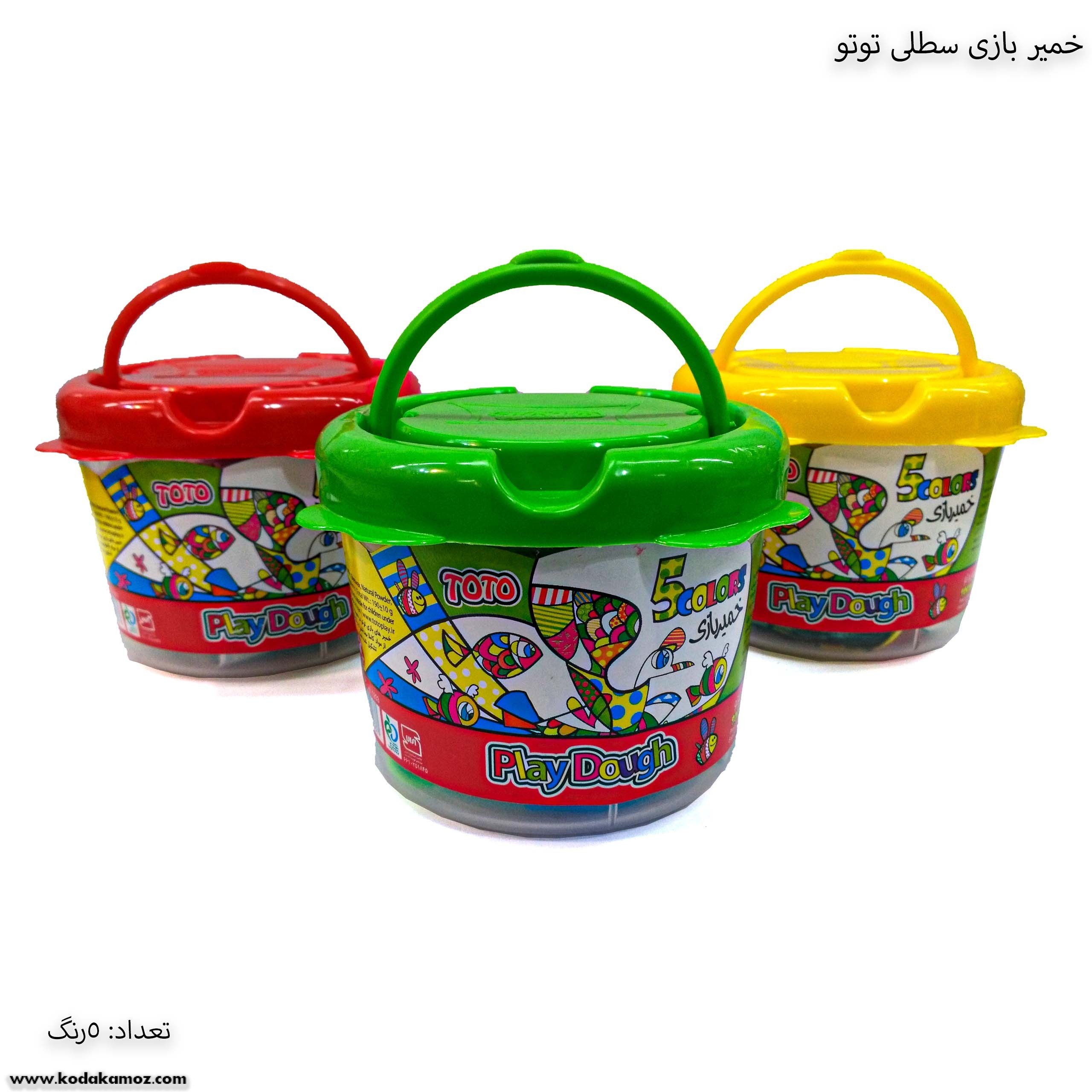 خمیر بازی سطلی 5 رنگ توتو 2 خمیر بازی سطلی 5 رنگ توتو 2