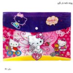 پوشه دکمه دار آ4 نگین طرح کیتی 2