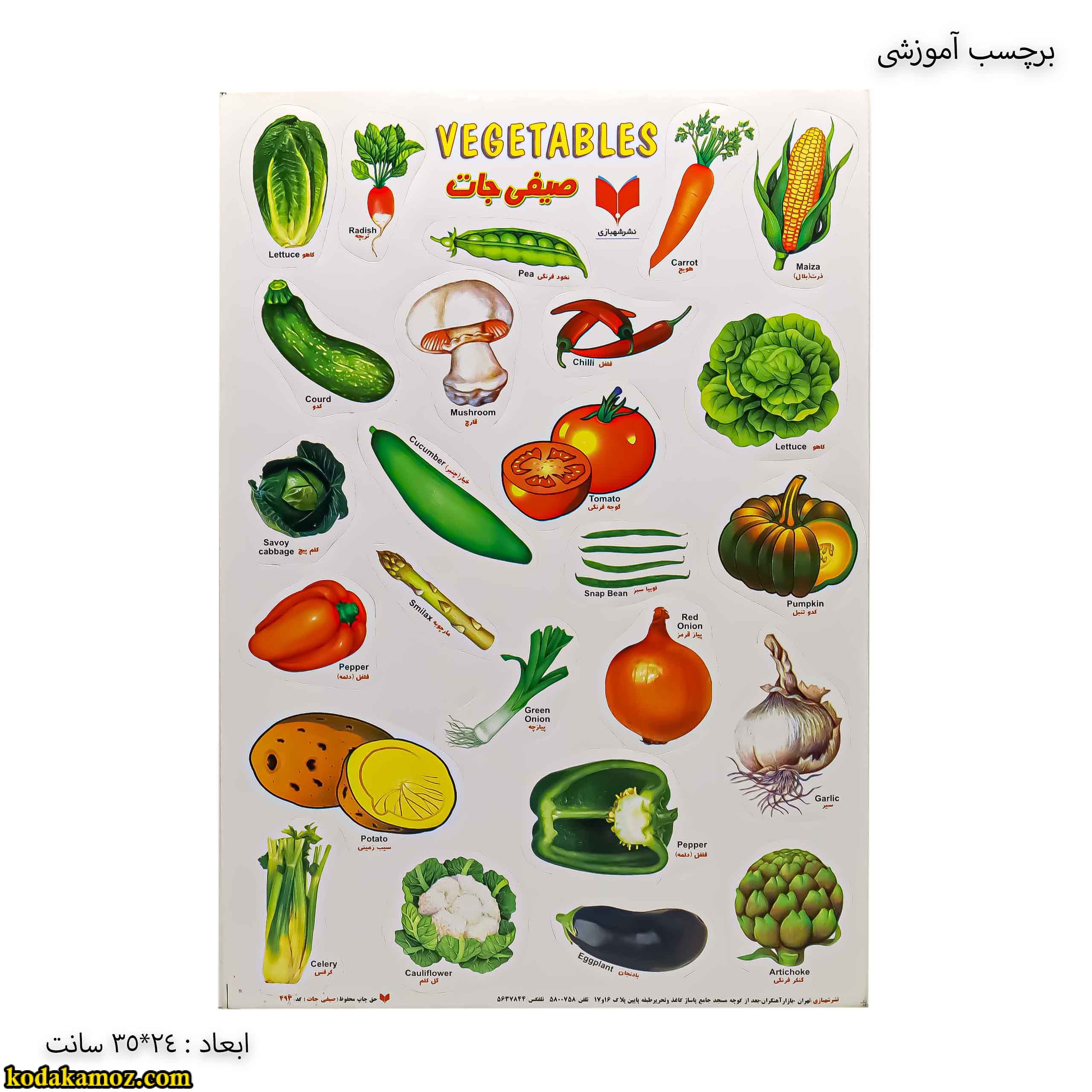 برچسب آموزشی صیفی جات برچسب آموزشی صیفی جات