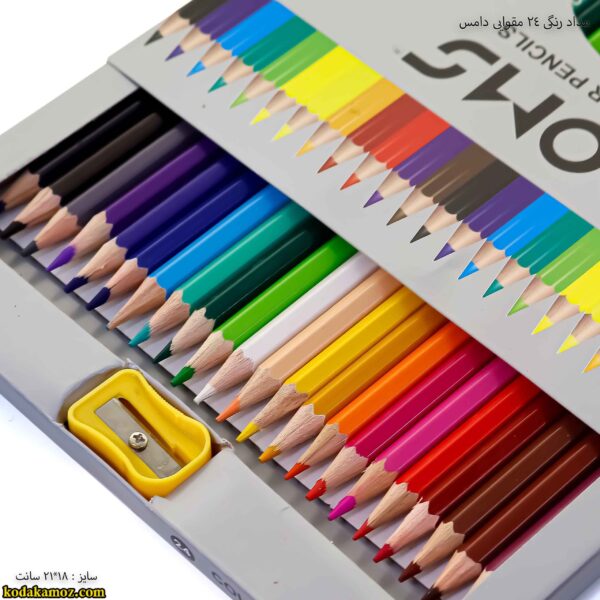 مداد رنگی 24 مقوایی دامس 3