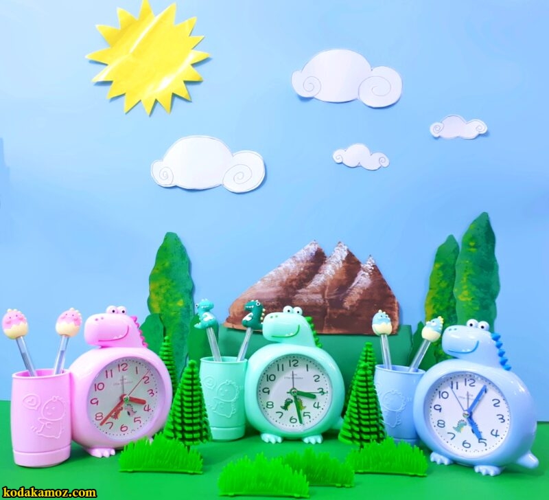 ساعت زنگ دار جاقلمی دار طرح دایناسور