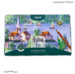 مداد رنگی 36 رنگ آریا آرتیست جعبه فلزی