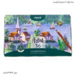 مداد رنگی 36 رنگ آریا آرتیست جعبه فلزی