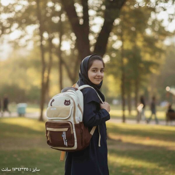 کوله پشتی 4 زیپه گربه ای 6