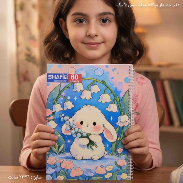 دفتر خط دار بچگانه مجلد سیمی 60 برگ 10