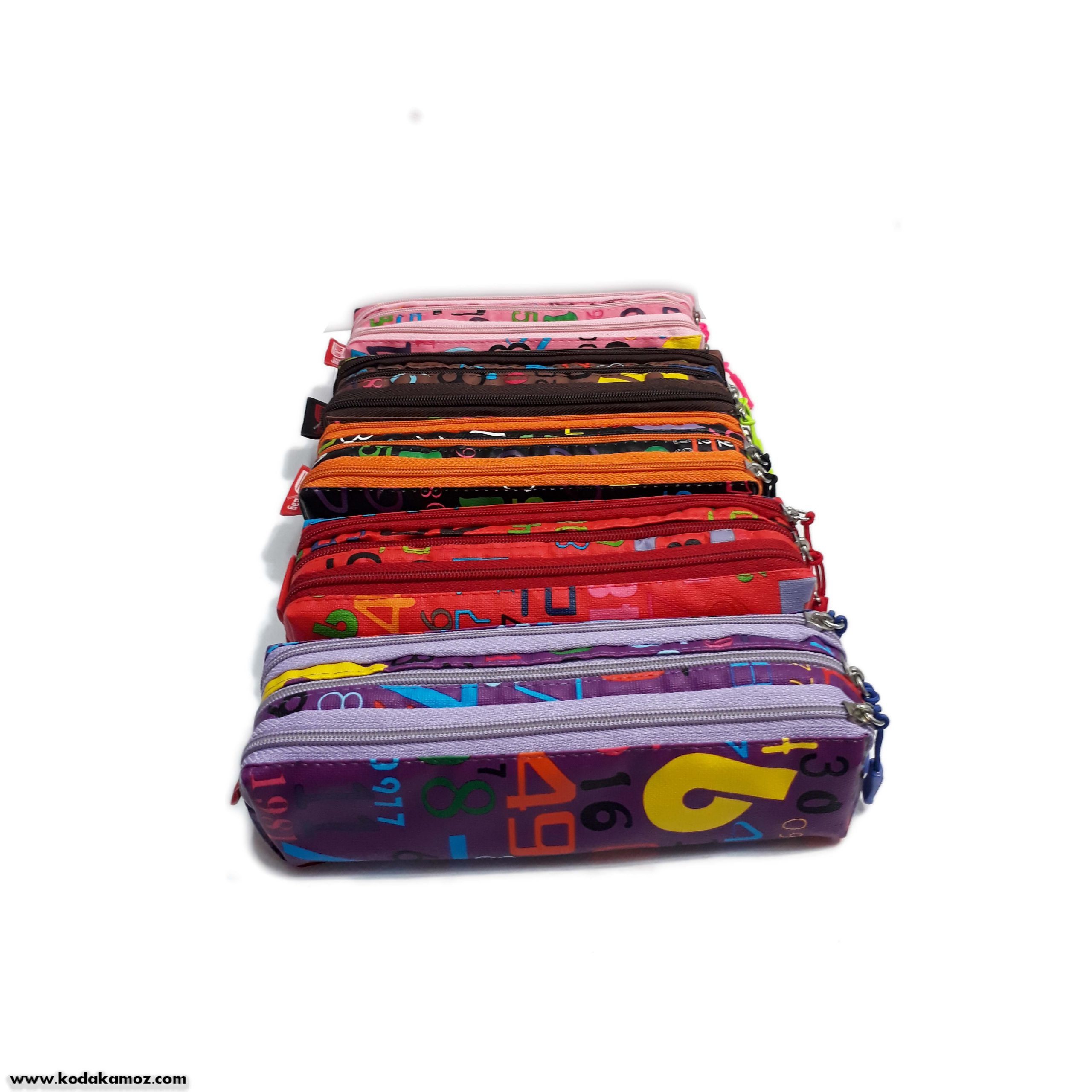 جامدادی 3 زیپ پارچه ای 1232 mkm 94 جامدادی سه زیپ 1232 mkm