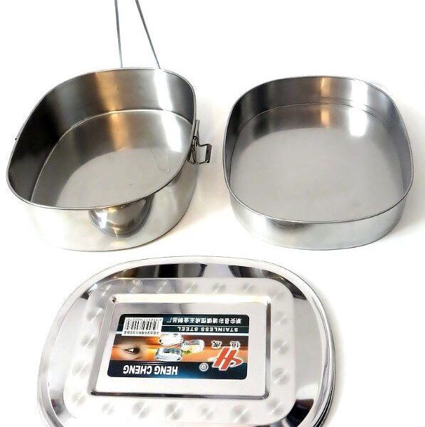 ظرف غذا استيل مستطيل 2 طبقه