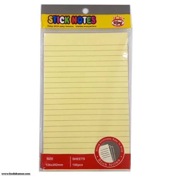 یادداشت چسبی 202*126 خط دار 9087 کینگ