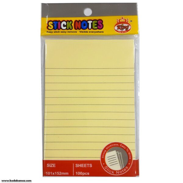 یادداشت چسبی 152*101 خط دار 9086 کینگ